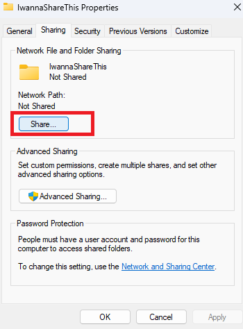 Click the share button